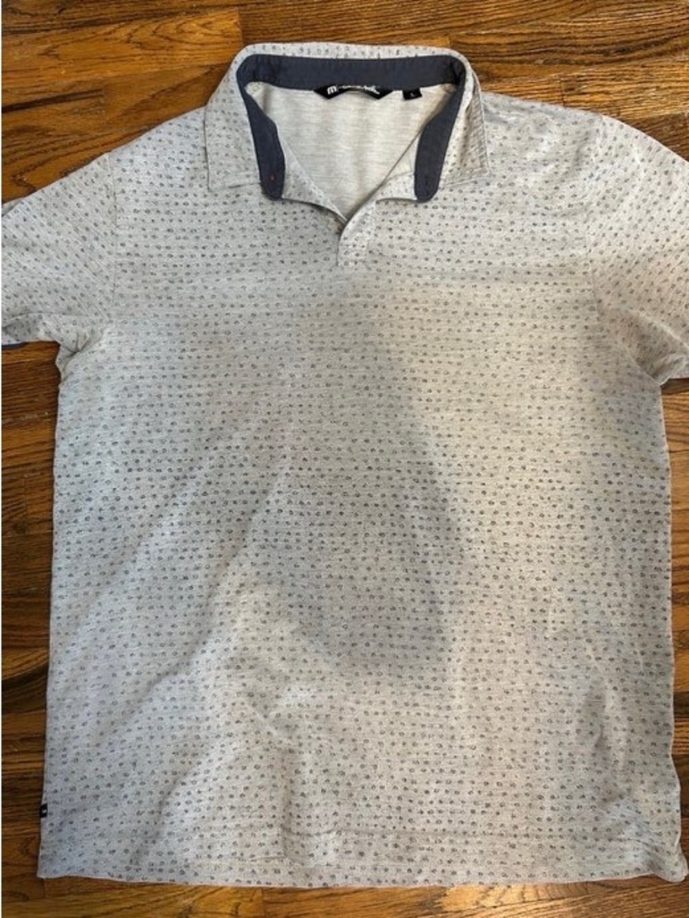 Travis Mathew Light Gray Polo with Dark Contrast Collar